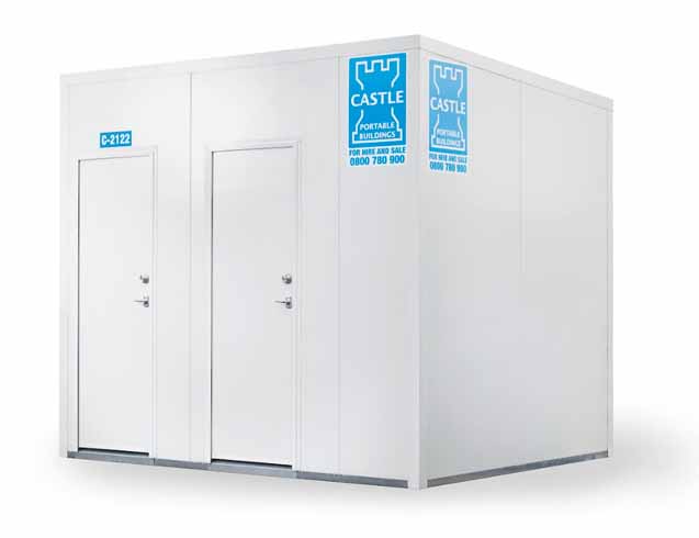 Modular ablution block with combined toilet and shower facilities